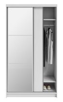 AJK Meble - Kleiderschrank Denver mit Schiebetüren und Spiegel – 120 cm