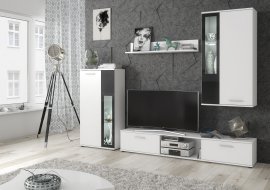 Multimedia TV Regal Wow 255 cm LED - weiß/schwarz