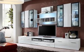 Multimedia TV Regal Quadro 300 cm LED - weiß