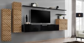 Regal für das Wohnzimmer Switch I - Eiche Wotan/Schwarz