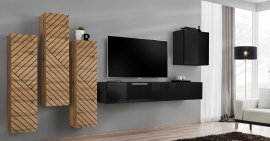 Regal für das Wohnzimmer Switch III - Eiche Wotan/schwarz