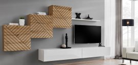 Regal für das Wohnzimmer Switch X - Eiche Wotan/Weiß