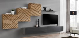 Regal für das Wohnzimmer Switch X - Eiche Wotan/Grafit