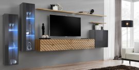 Regal für das Wohnzimmer Switch XI - graphit/Eiche Wotan