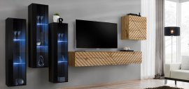 Regal für das Wohnzimmer Switch XIII - schwarz/Wotan Eiche