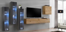 Regal für das Wohnzimmer Switch XIII - Graphit/Wotan Eiche