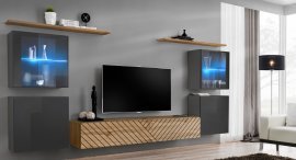 Regal für das Wohnzimmer Switch XIV - graphit/Eiche Wotan