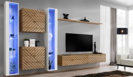 Regal für das Wohnzimmer Switch XVI - weiß/Eiche Wotan