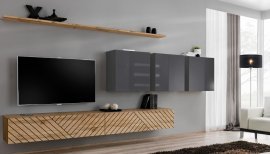 Regal für das Wohnzimmer Switch XVII - Eiche Wotan/Grafit