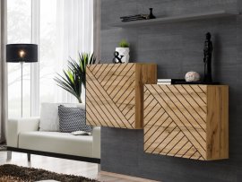 Set für das Wohnzimmer Switch I - Eiche Wotan/Graphit
