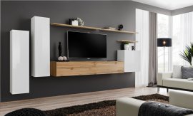 Regal für das Wohnzimmer Switch I 330 cm - weiß/Wotan