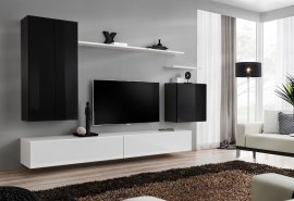 Regal für das Wohnzimmer Switch II 270 cm - schwarz/weiß