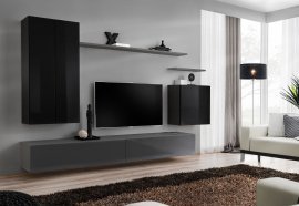 Regal für das Wohnzimmer Switch II 270 cm - schwarz/graphit