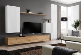 Regal für das Wohnzimmer Switch II 270 cm - weiß/wotan