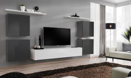 Regal für das Wohnzimmer Switch IV 320 cm - Graphit/Weiß