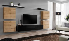 Regal für das Wohnzimmer Switch IV 320 cm - Wotan/Schwarz