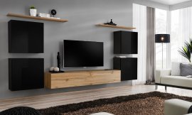 Regal für das Wohnzimmer Switch IV 320 cm - schwarz/wotan