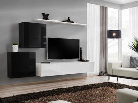 Regal für das Wohnzimmer Switch V 250 cm - schwarz/weiß