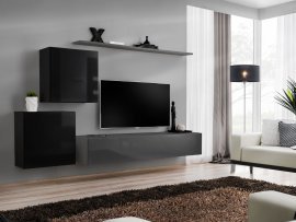 Regal für das Wohnzimmer Switch V 250 cm - schwarz/grafit
