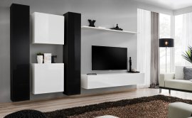 Regal für das Wohnzimmer Switch VI 330 cm - schwarz/weiß