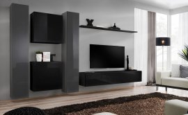 Regal für das Wohnzimmer Switch VI 330 cm - graphit/schwarz
