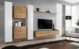 Regal für das Wohnzimmer Switch VI 330 cm - weiß/wotan