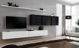 Regal für das Wohnzimmer Switch VII 340 cm - weiß/schwarz