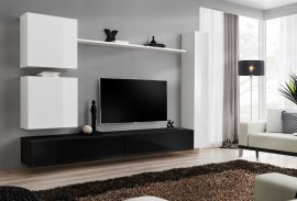 Regal für das Wohnzimmer Switch VIII 280 cm - weiß/schwarz