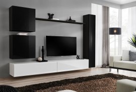 Regal für das Wohnzimmer Switch VIII 280 cm - schwarz/weiß