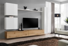 Regal für das Wohnzimmer Switch VIII 280 cm - weiß/wotan