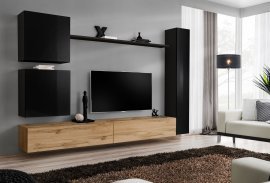 Regal für das Wohnzimmer Switch VIII 280 cm - schwarz/wotan