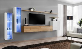 Regal für das Wohnzimmer Switch XI 330 cm LED - weiß/Wotan