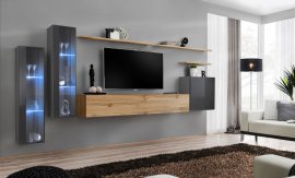 Regal für das Wohnzimmer Switch XI 330 cm LED - graphit/wotan