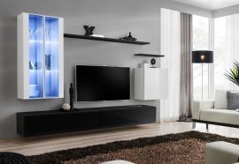Regal für das Wohnzimmer Switch XII 270 cm LED - weiß/schwarz