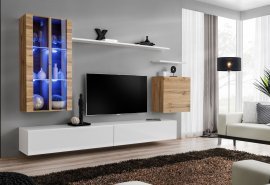 Regal für das Wohnzimmer Switch XII 270 cm LED - Wotan/Weiß
