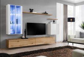 Regal für das Wohnzimmer Switch XII 270 cm LED - weiß/wotan