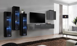 Regal für Wohnzimmer Switch XIII 330 cm LED - schwarz/graphit
