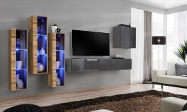 Regal für das Wohnzimmer Switch XIII 330 cm LED - Wotan/Grafit