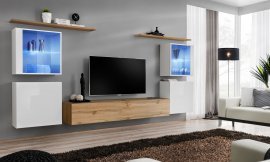 Regal für Wohnzimmer Switch XIV 320 cm LED - weiß/wotan