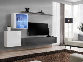 Regal für das Wohnzimmer Switch XV 250 cm LED - Weiß/Graphit