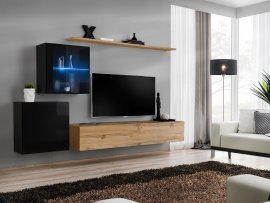 Regal für das Wohnzimmer Switch XV 250 cm LED - schwarz/wotan