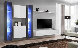 Regal für das Wohnzimmer Switch XVI 330 cm LED - graphit/weiß