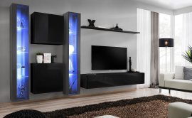 Regal für das Wohnzimmer Switch XVI 330 cm LED - Graphit/Schwarz