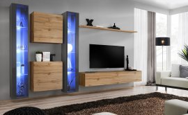 Regal für das Wohnzimmer Switch XVI 330 cm LED - Graphit/Wotan
