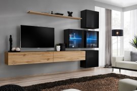 Regal für das Wohnzimmer Switch XIX 310 cm LED - Wotan/Schwarz