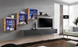Regal für das Wohnzimmer Switch XX 310 cm LED - Wotan/Graphit