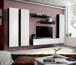 Regal für das Wohnzimmer FLY C1 310 cm - schwarz/weiß