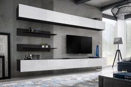 Regal für das Wohnzimmer FLY I1 320 cm - schwarz/weiß