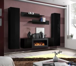 Regal für das Wohnzimmer FLY M1 260 cm - schwarz