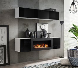Regal für das Wohnzimmer FLY N1 160 cm - weiß/schwarz